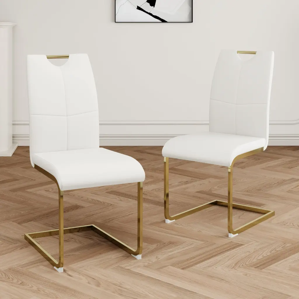 Modern Dining Chairs Faux Hide Padded Seat Living Room youngmagic
