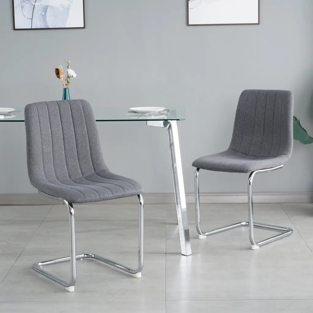 Modern Effortless Light Premium Dining Dark Grey Chair Home Bedroom Stool youngmagic