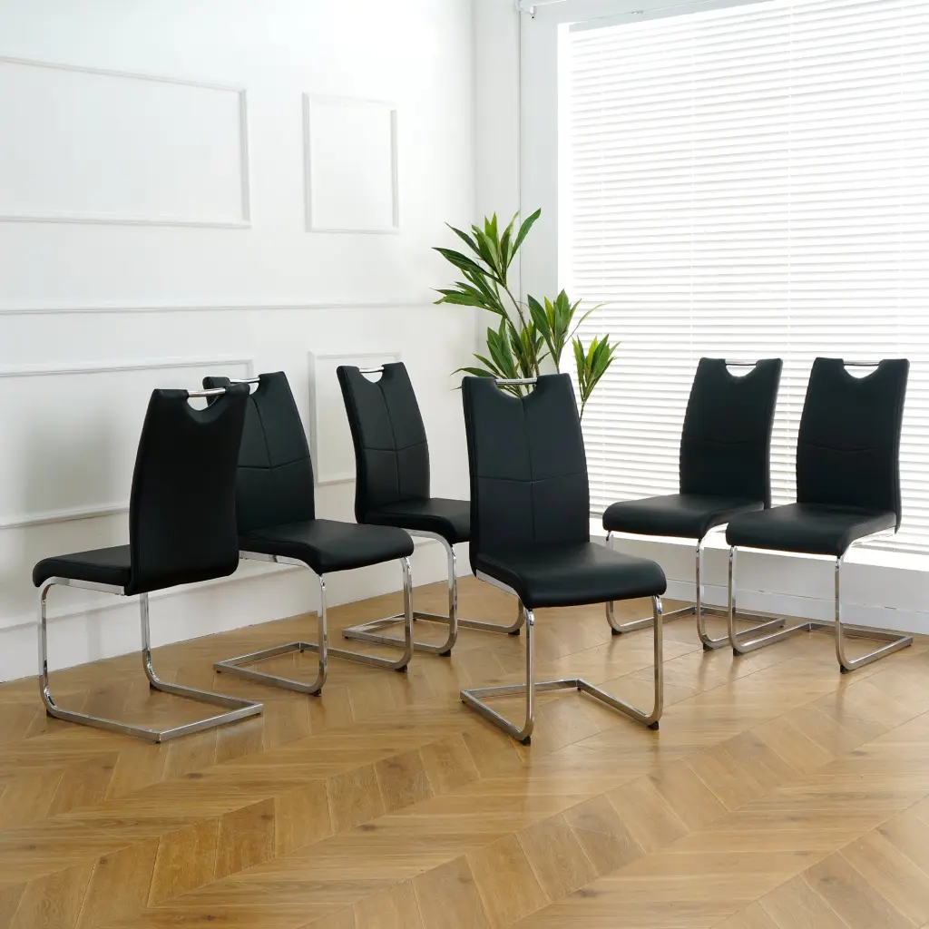 Modern Faux Leather Padded Dining Chairs Living Room youngmagic