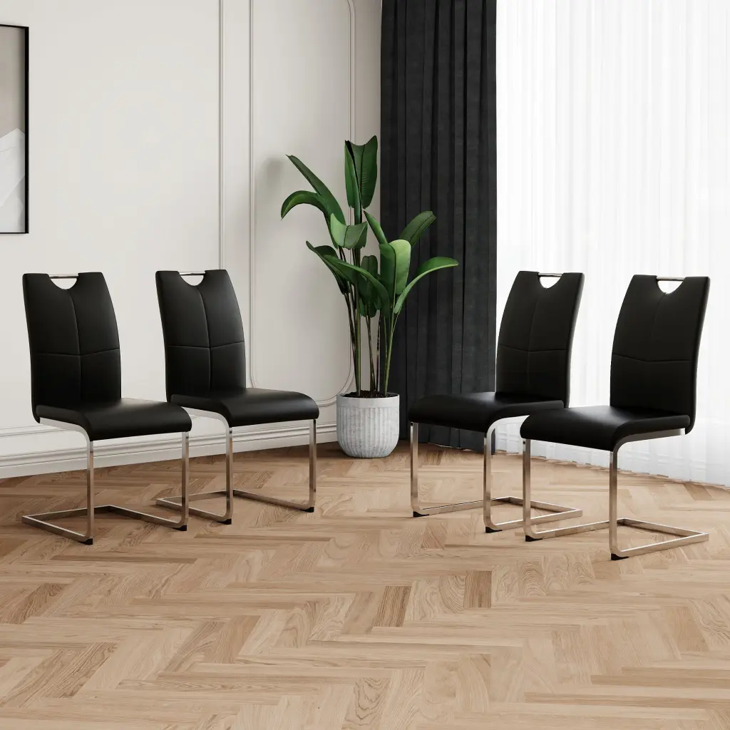 Modern Faux Leather Padded Dining Chairs Living Room youngmagic