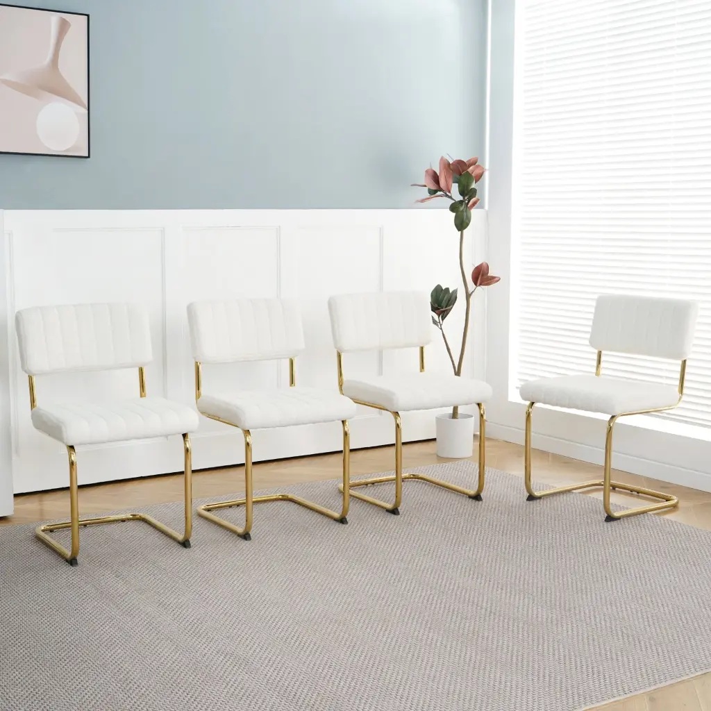 Modern Premium White Dining Chair Lightweight Effortless Design Home Bedroom youngmagic