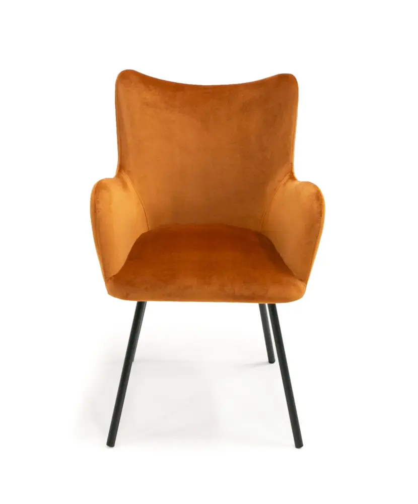 Coastal Entertaining Modrest Barrett - Modern Orange & Ebony Dining Chair