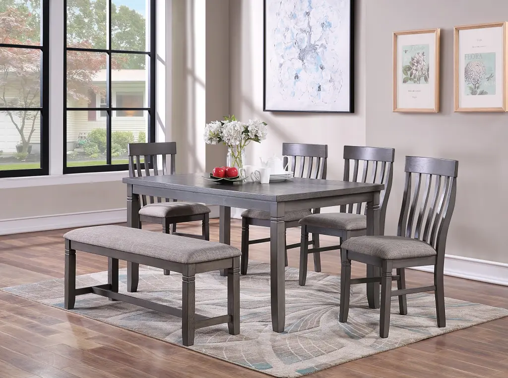 Effortless 6 Piece Dining Room Set Table And 4 Side Chairs - Modern Home Decor kanepe
