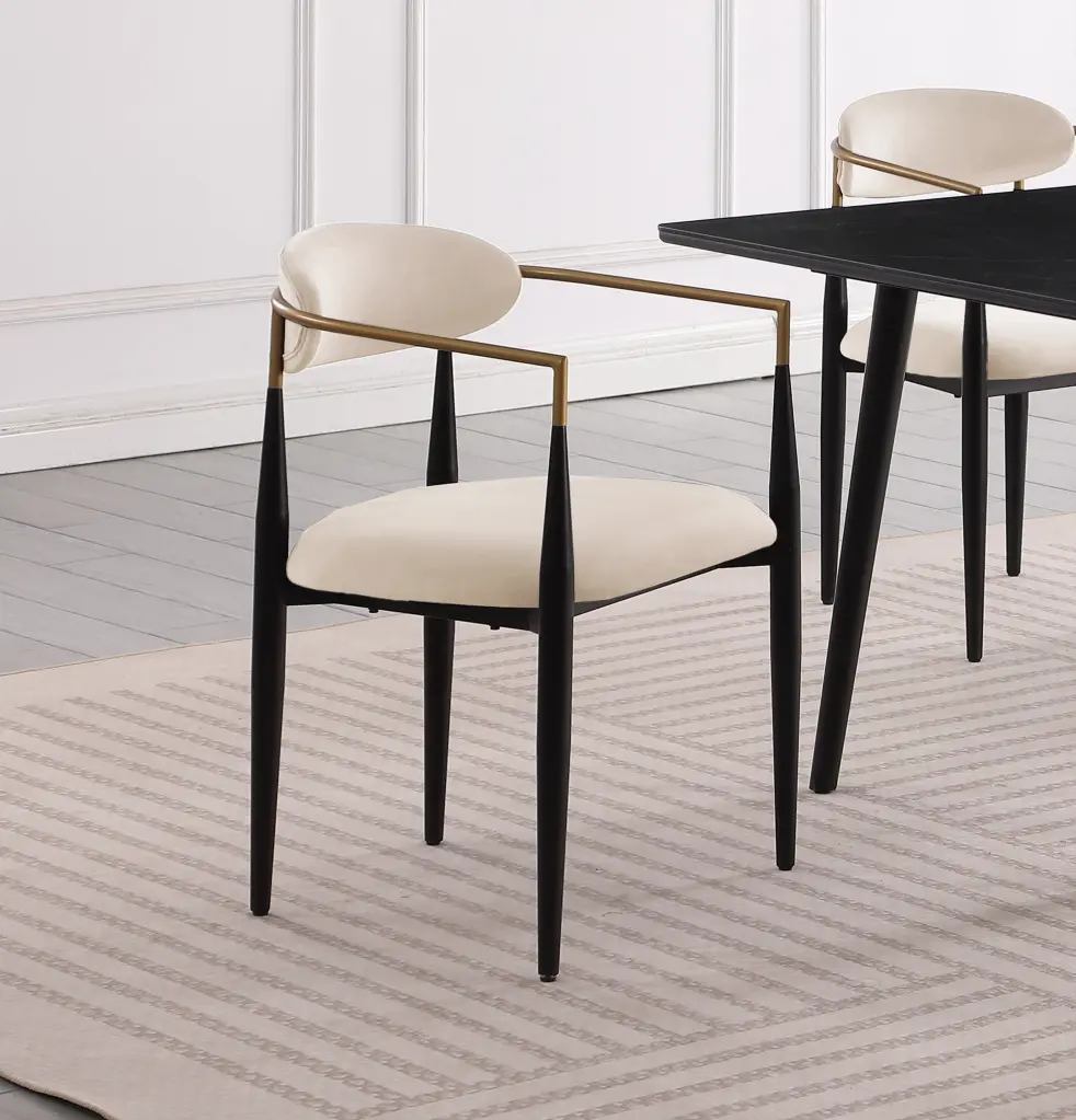 Modern Contemporary 5-Piece Dining Set Black Sintered Marble Table and Taupe Chairs kanepe