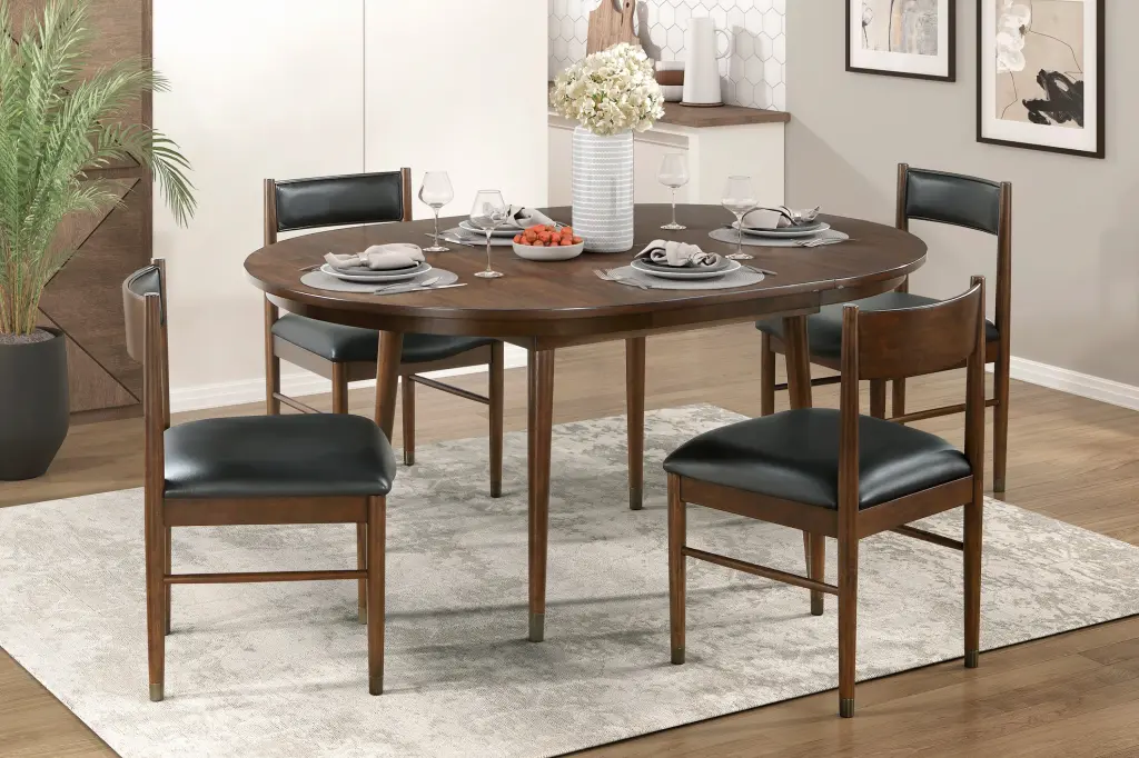 5 Piece Timeless Premium Dining Set Self Storing Extension Leaf kanepe