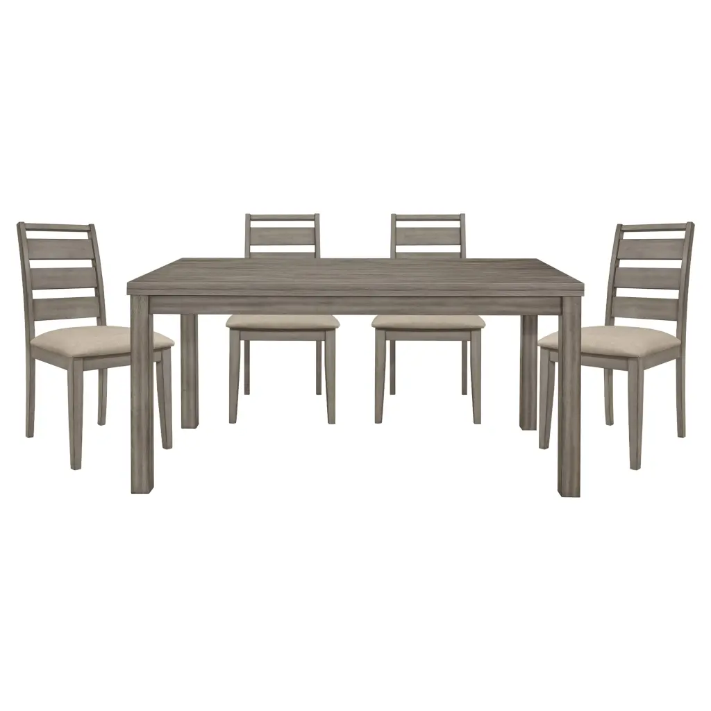 Weathered Gray Finish Rustic Style Dining Set 5Pc Table And 4 Side Chairs kanepe