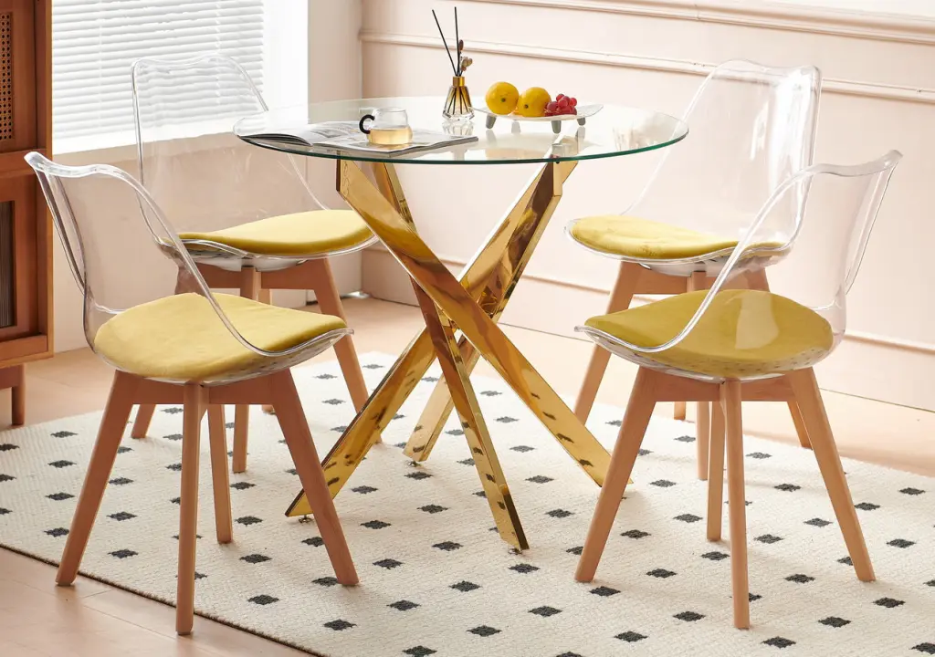 4-5 Piece Dining Set Metallic Leg Dining Table 4-6 People rnb