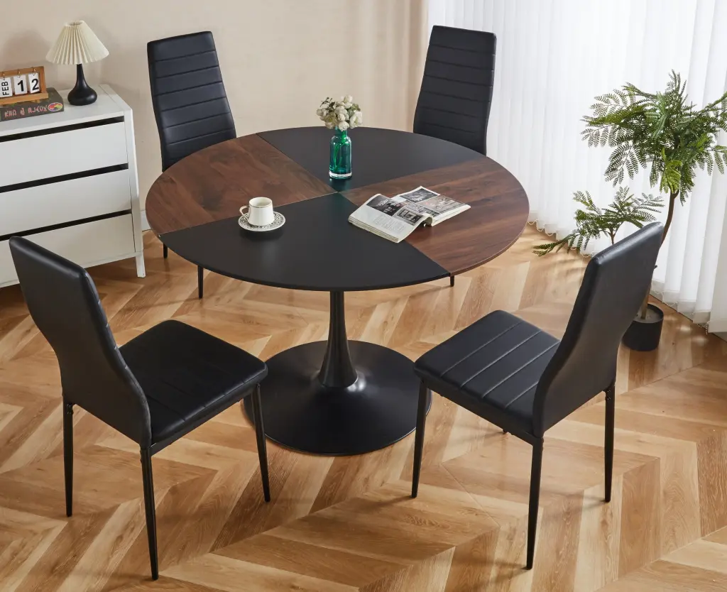 4-5 Piece Dining Set Metallic Leg Mid Century Dining Table 4 rnb