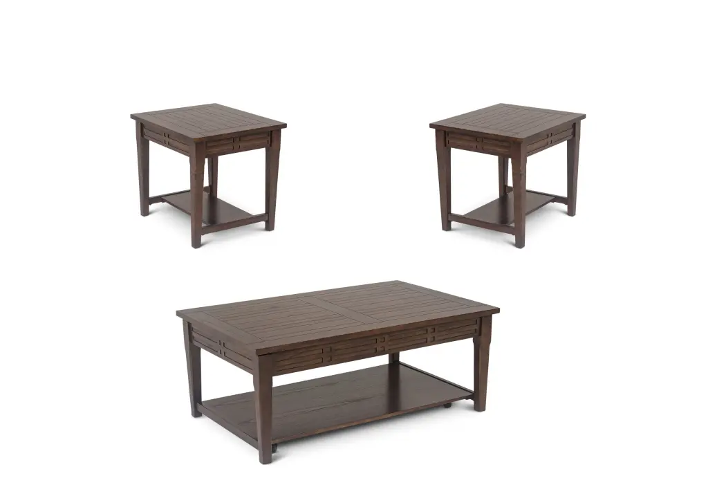 Crestline 3 Piece Table Set Brown Wood, Dining or Kitchen Table and Chairs steve silver furniture