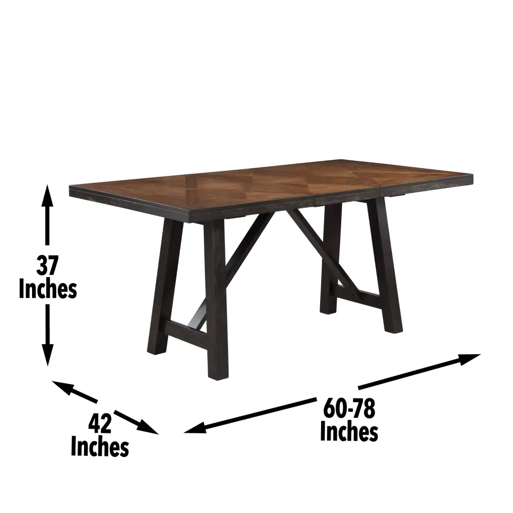 Halle 5 Piece Dining Set Black Timber Table and Chairs steve silver furniture