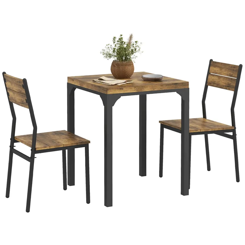 Homcom 3 Piece Dining Table Set 2 Modern Kitchen Table And Chairs aosom business