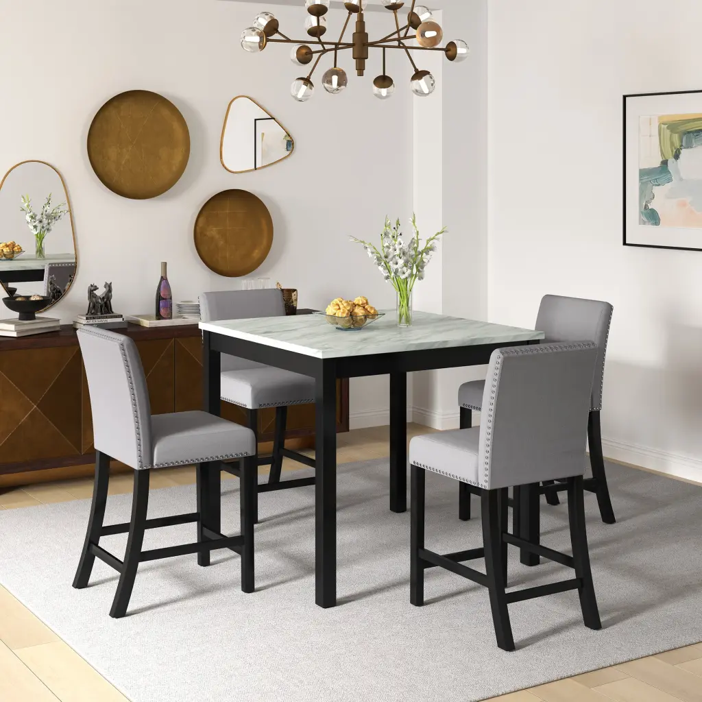 5 Piece Dining Table And Chair Set Timberen Dining Table And Chairs Kitchen chuangyuan wood industry