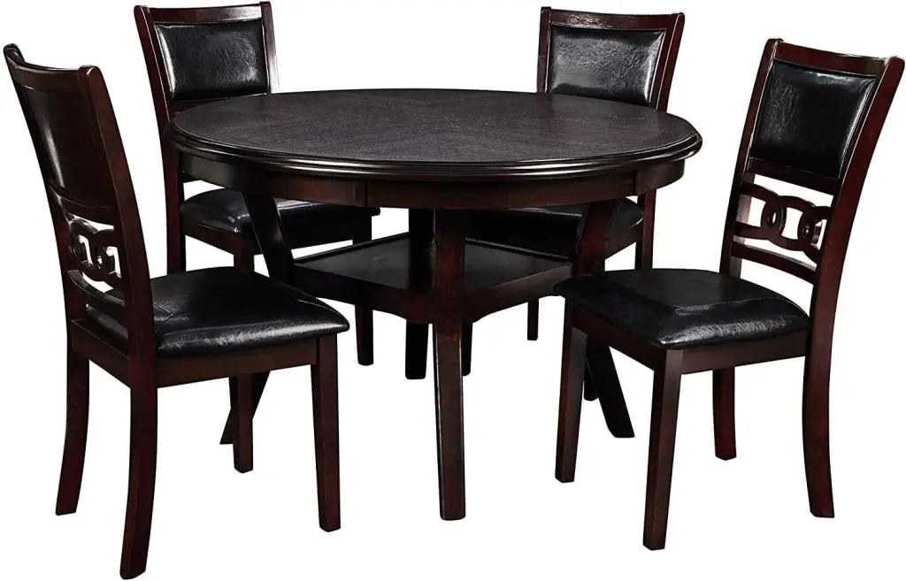 5 Piece Dining Set Ebony Rubber Wood Modern Kitchen Table And Chairs dty home