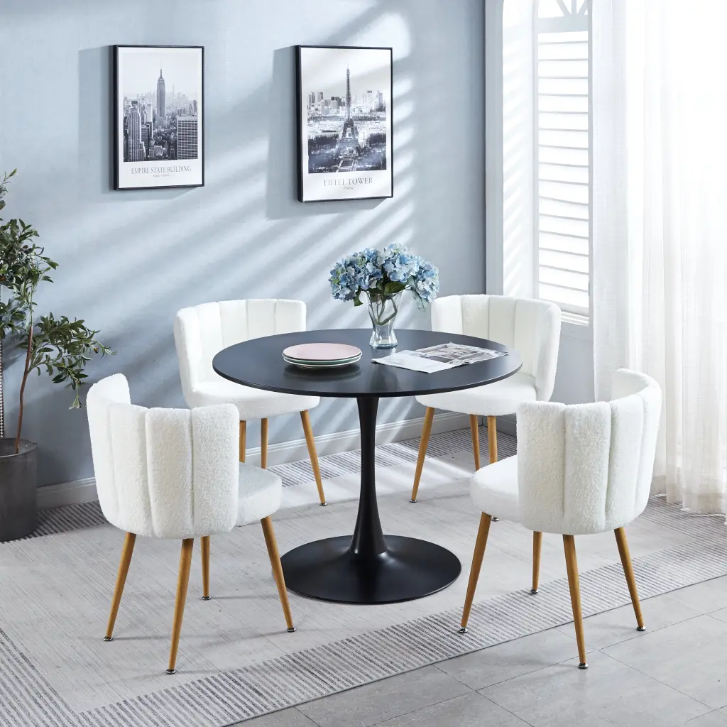 4-5 Piece Black And White Dining Table And Chair Set Kitchen Furniture ego store