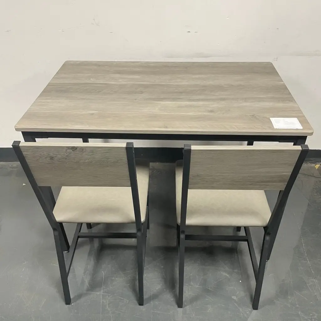 Dining Set 5 Kitchen Table 4 Upholstered Chairs Grey 47.2 Inch jhx
