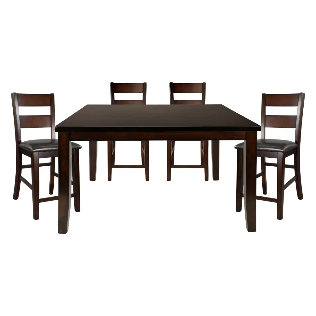 Cherry Finish Dining Set 5Pc Counter Height Table Extension Leaf kanepe