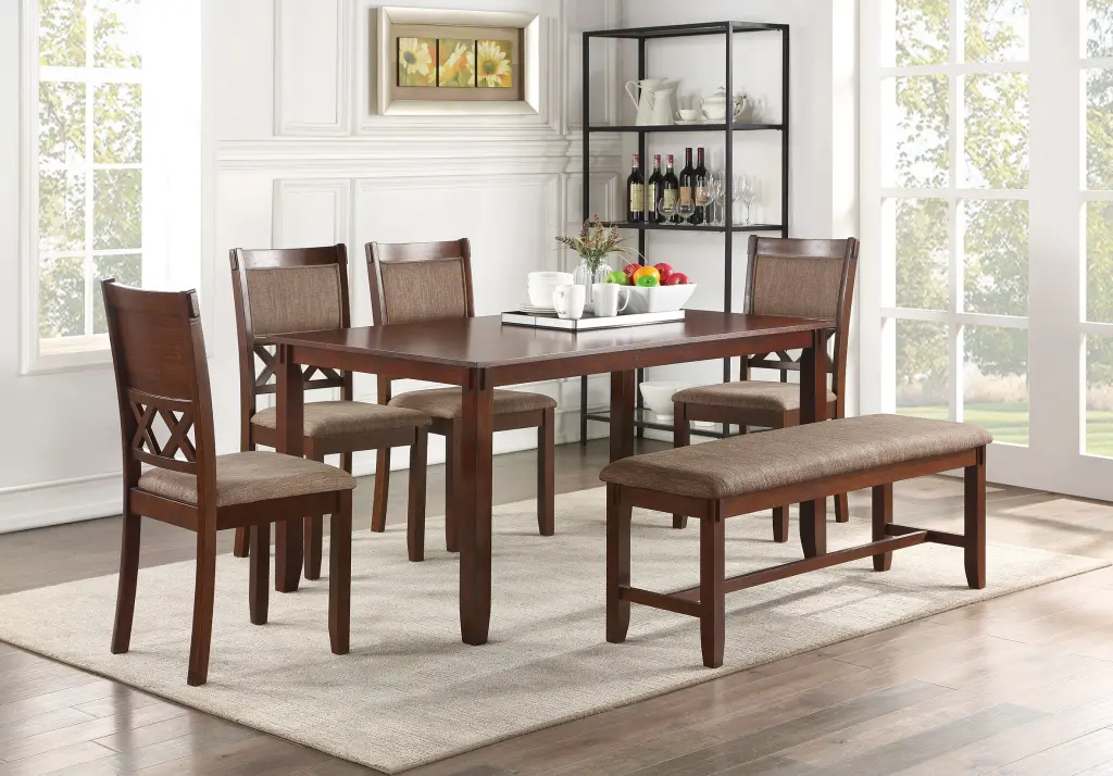 Espresso Modern 6 Piece Dining Table Set Dining Room kanepe