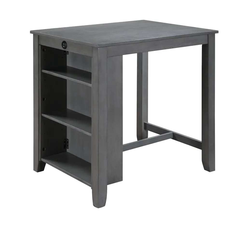 Graham 36 Inch Gray Counter Height Dining Table Upholstered Chairs lilola home