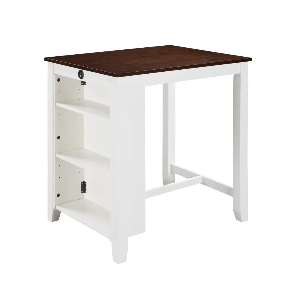 Graham 36 Inch White Counter Height Dining Table Upholstered Chairs lilola home