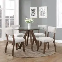 Wade 5 Piece Dining Set Dark Brown Wood Kitchen Table and Chairs steve silver furniture