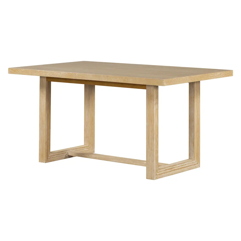 6 Piece Retro Dining Set Rectangular Table Designed Trestle Base trexm