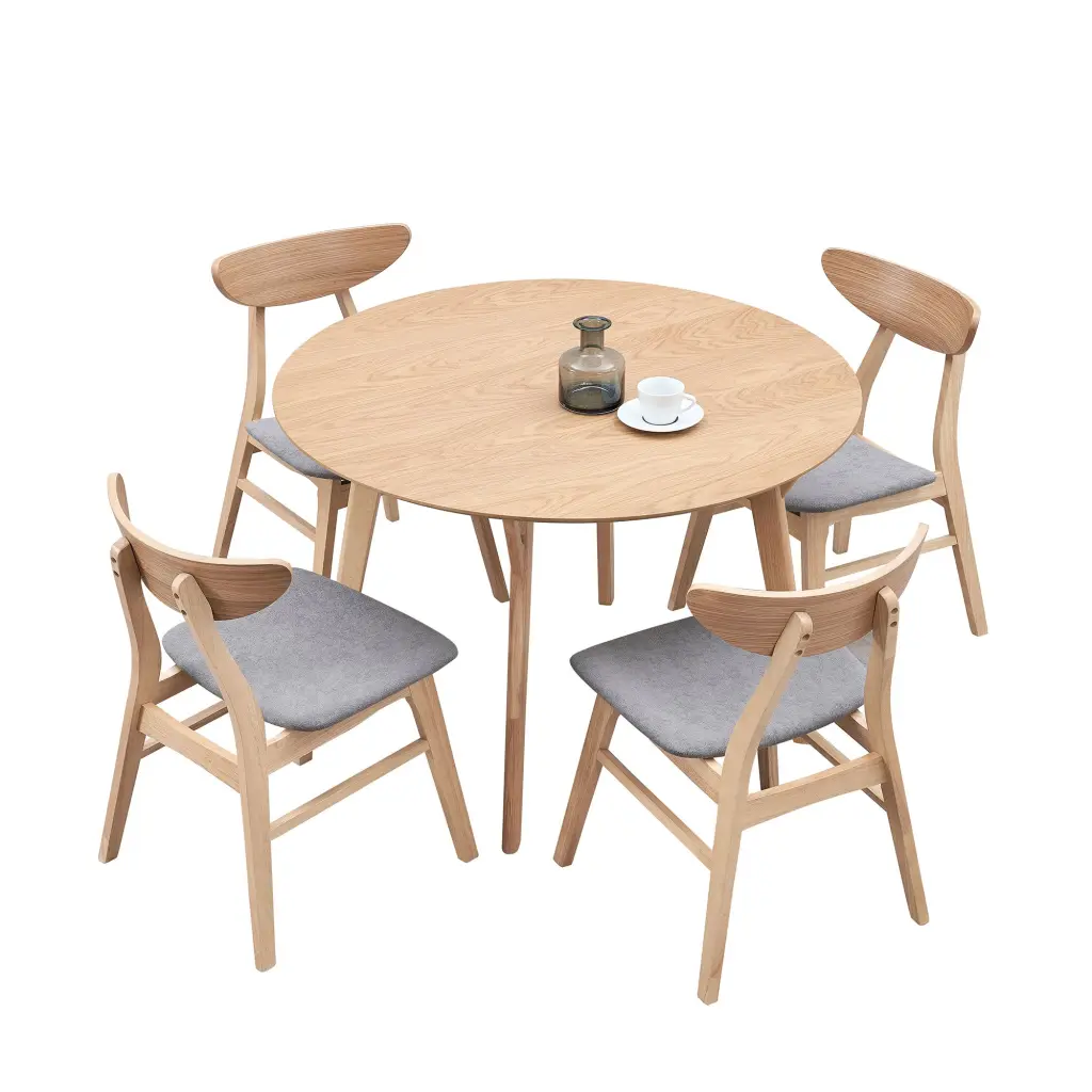 42.01 Inch Modern Round Wooden Dining Table Set Effortless Design Kitchen justone