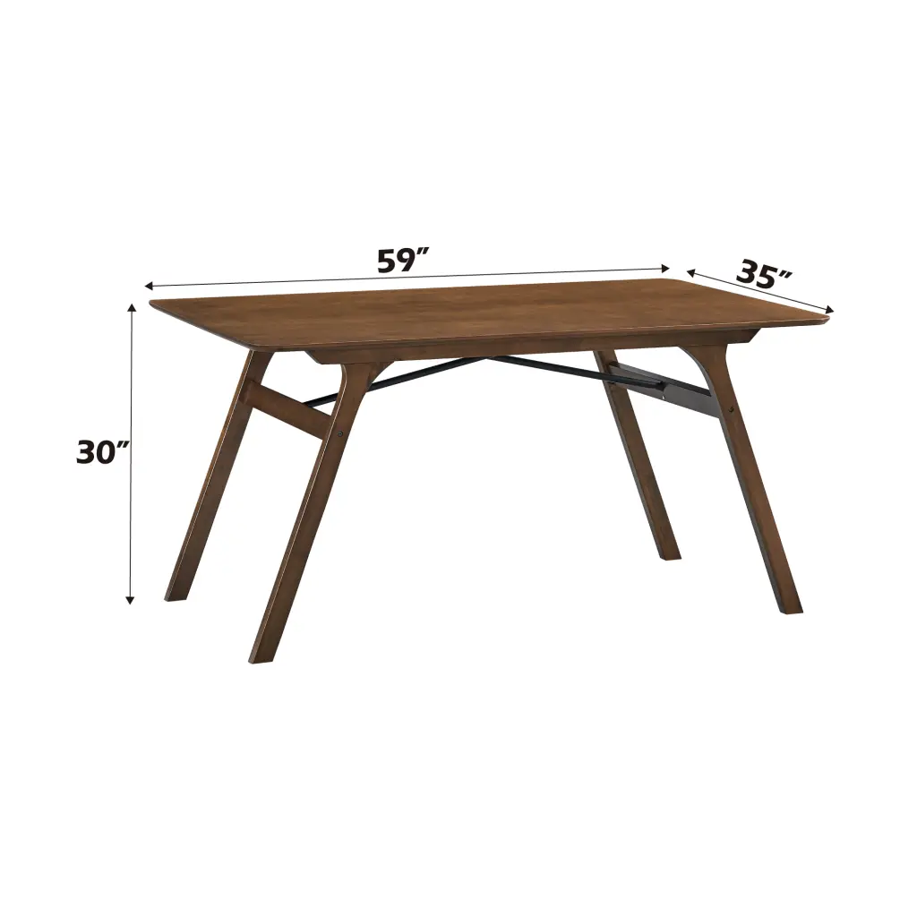 Kaela Dining Table Walnut Finish Modern Timber Dining Table acme onsite store