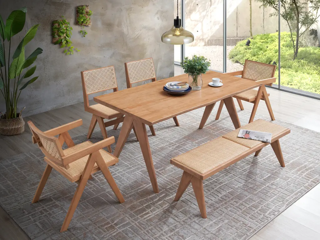 Velentina Dining Table Natural Wood Finish acme onsite store