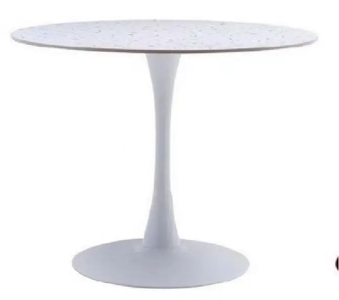 White Stone Round Dining Table Leg Only Sintered Stone bn smart home w1164