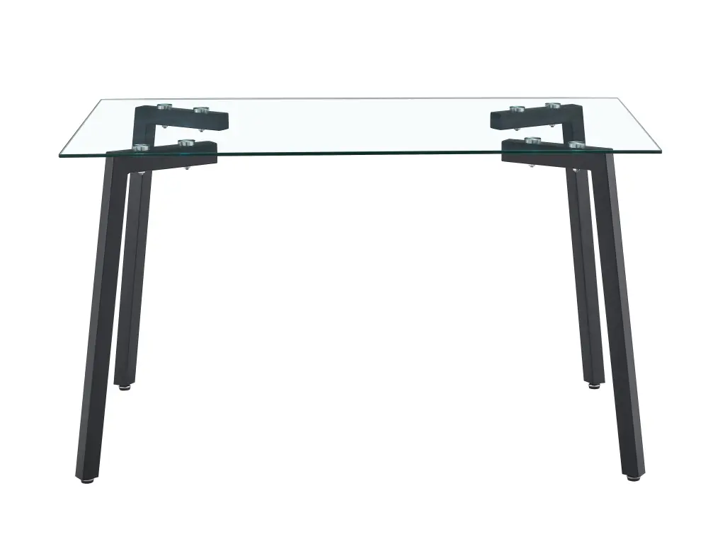 Glass Dining Table Transparent Chromed Legs, 130x80x8mm, Silver d-n furniture