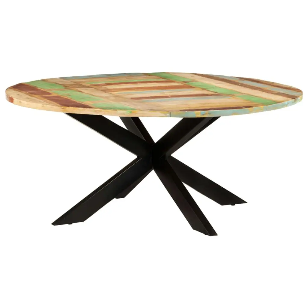 Dining Table Round 68.9x29.5 Inches Solid Reclaimed Wood Kitchen Table