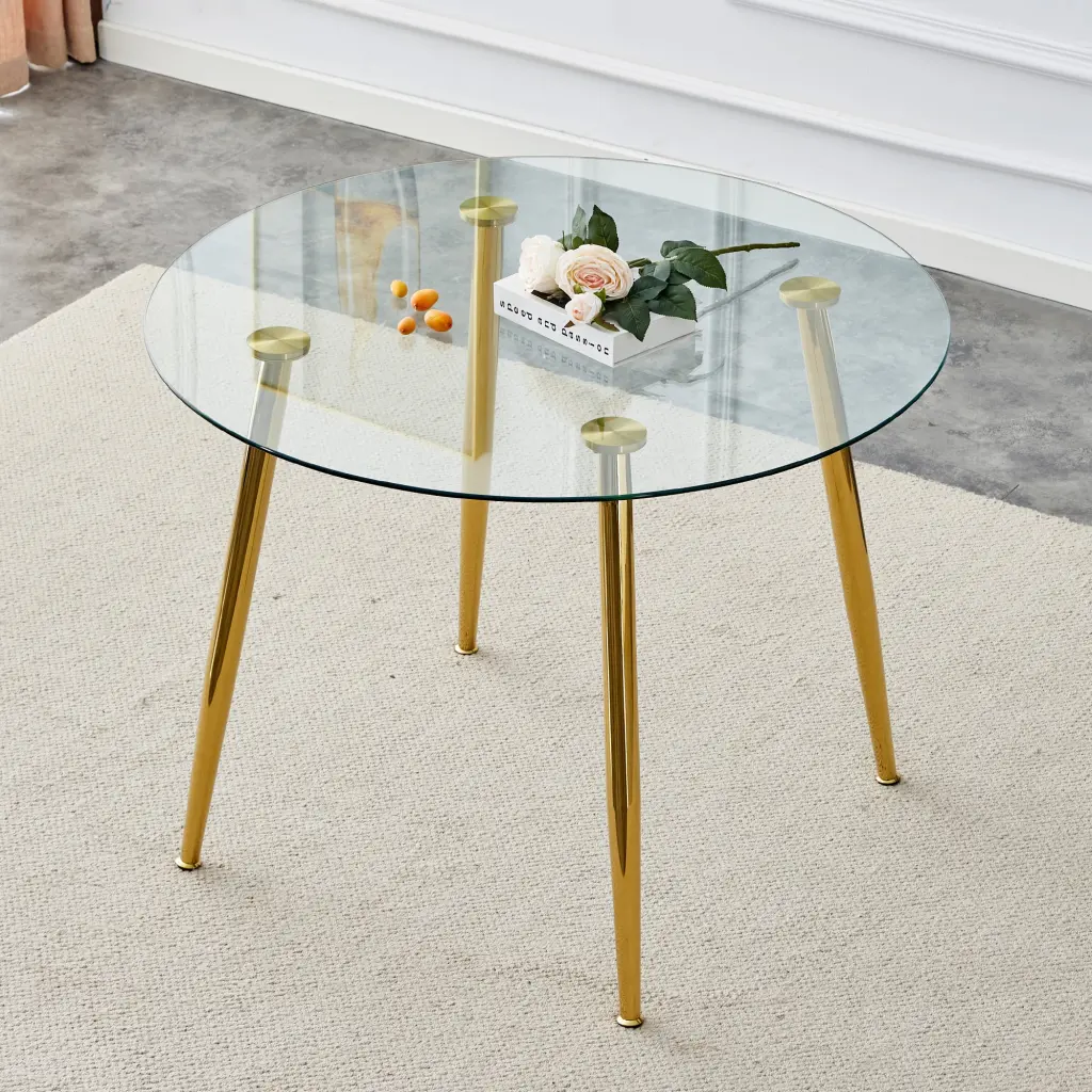 40 Inch Crystal Tabletop Modern Minimalist Dining Table droom w-1151