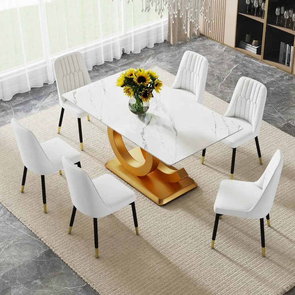 Large Modern Minimalist Rectangular Dining Table 6-8 People droom w-1151