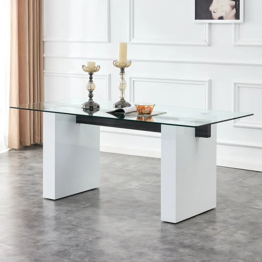 Large Modern Rectangular Table 0.4 Inch Patterned Tabletop droom w-1151