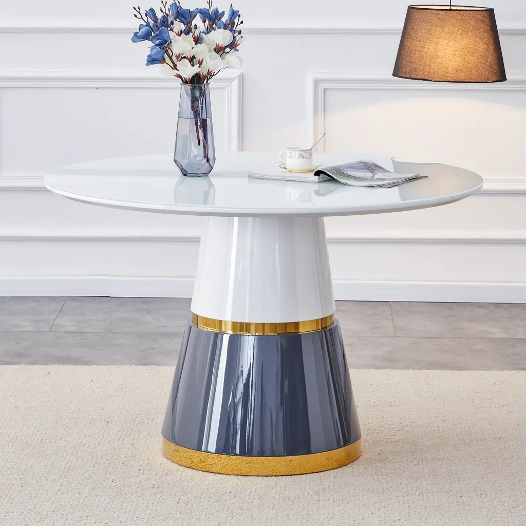 Modern Minimalist Premium MDF Circular Dining Table Computer Desk droom w-1151