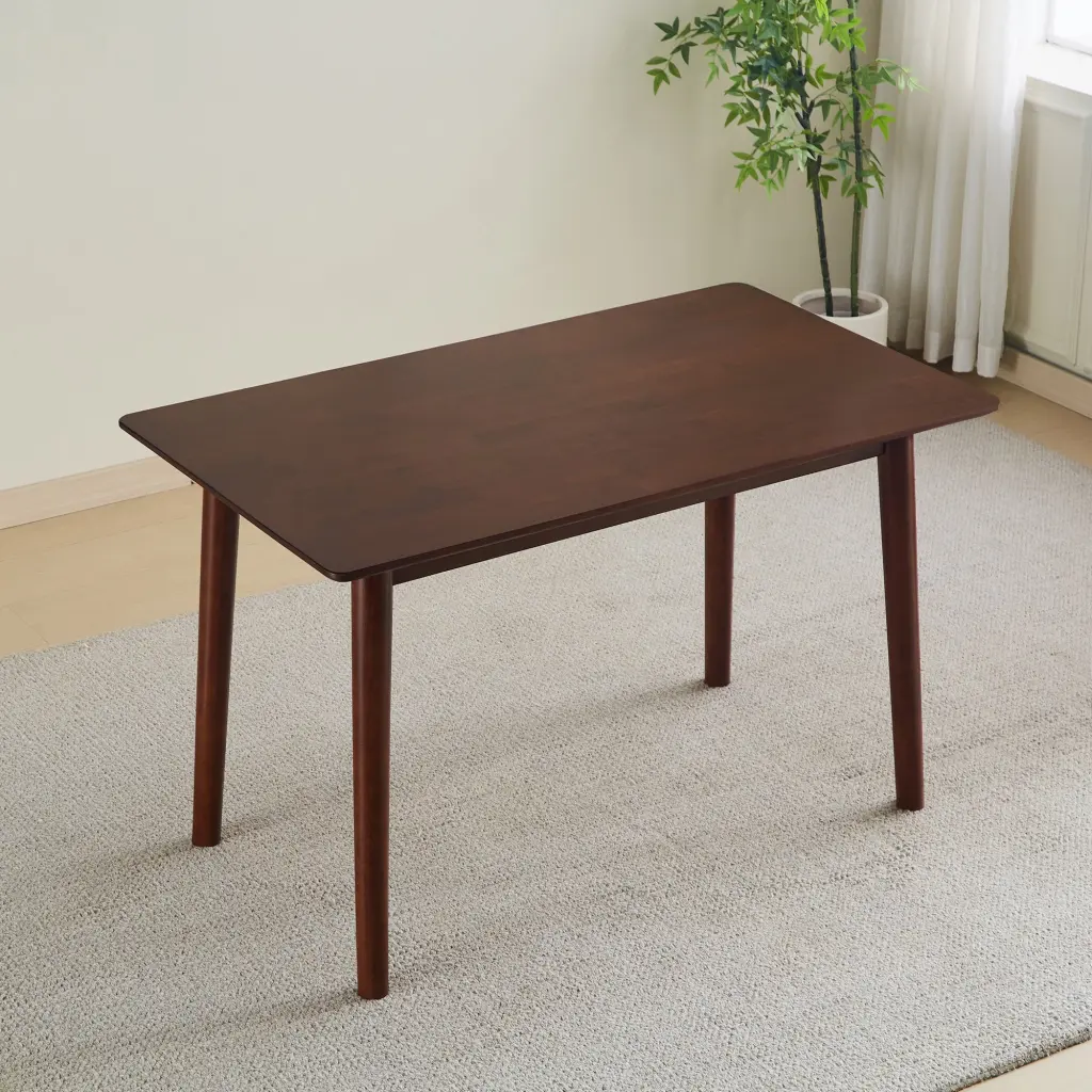 47 Inch Walnut Color Solid Wood Dining Table Kitchen Table haizhijia
