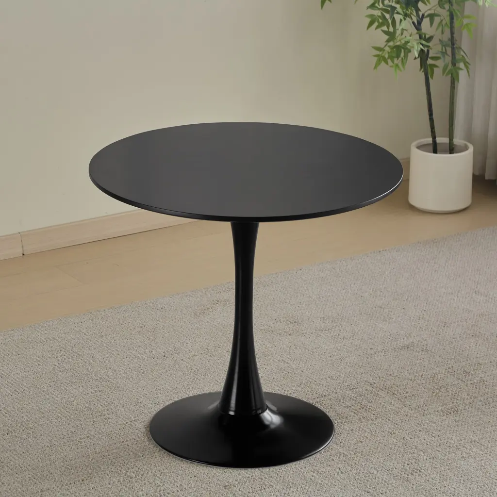 Round Dining Table Small Black Kitchen Table 31.5 Tulip Design Modern haizhijia