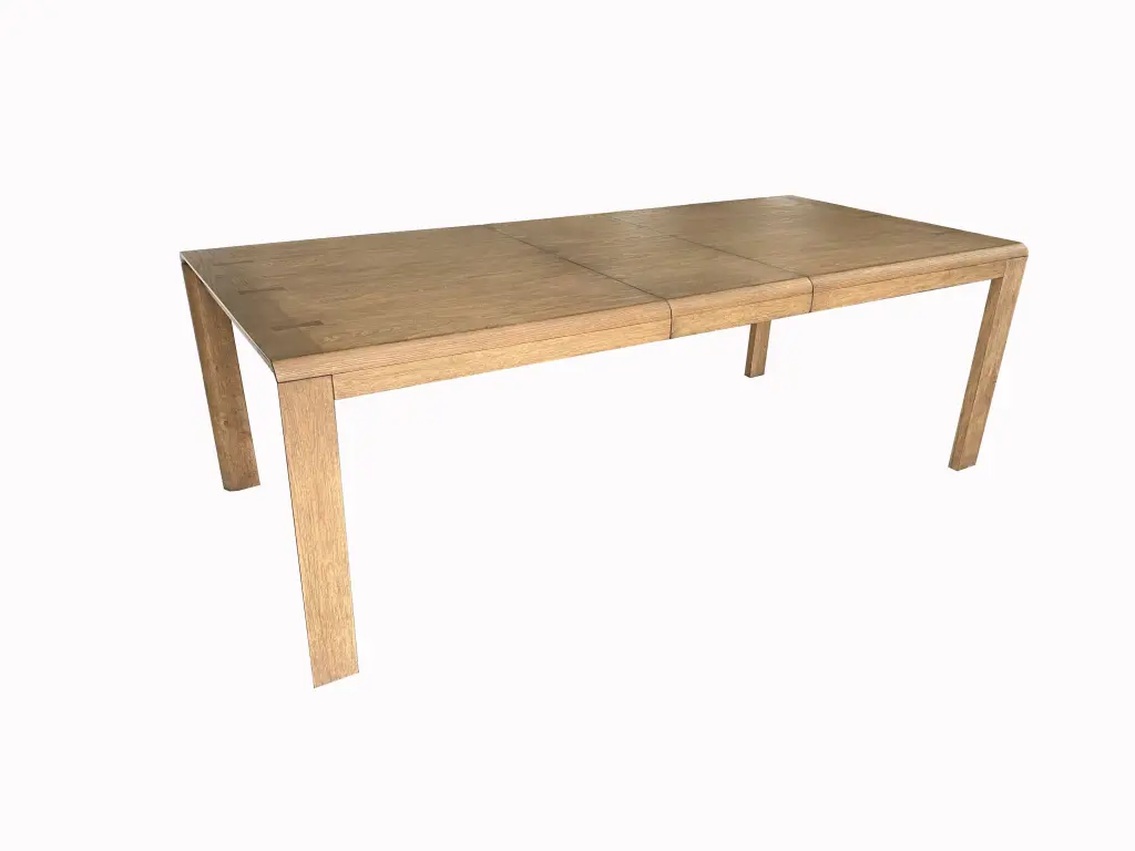 Leg Dining Table Leaf Latte Light Brown Solid Wood MDF ihomefurnishings