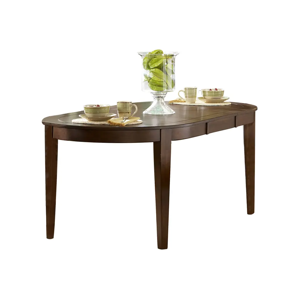 Contemporary Style 1Pc Oval Dining Table Self Storing Butterfly Leaf kanepe