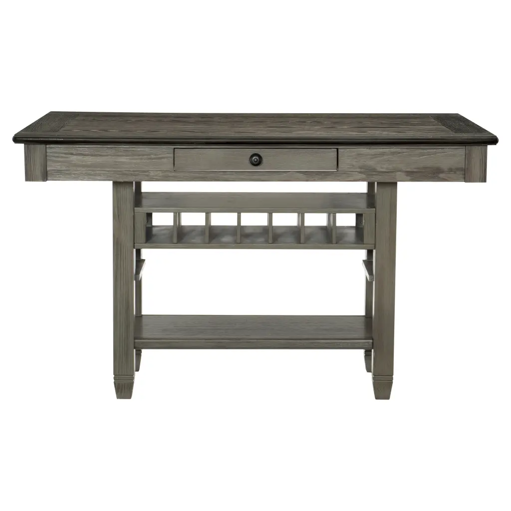 Counter Height Table 4 Drawers Wine Rack Display Shelf Transitional Style kanepe