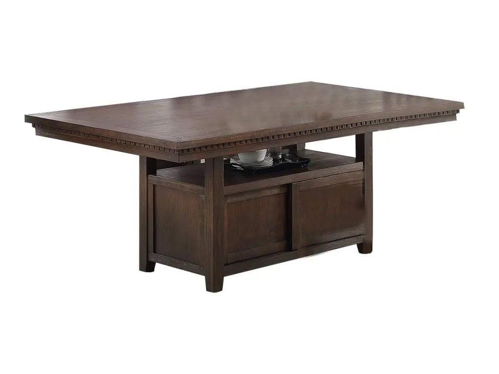 Dining Room Table Rustic Espresso Storage Base kanepe