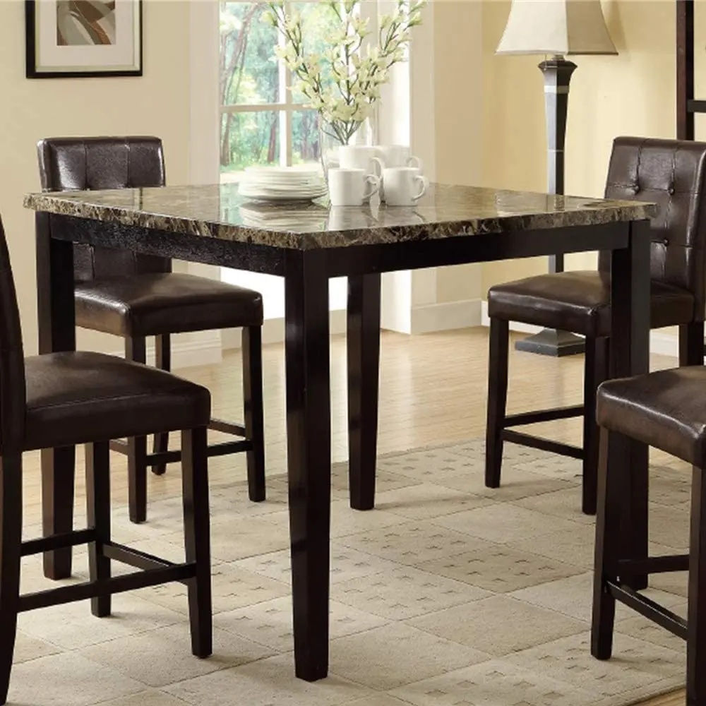 Dining Table Faux Stone Top Birch Veneer Mdf Dining Room Home Decor kanepe