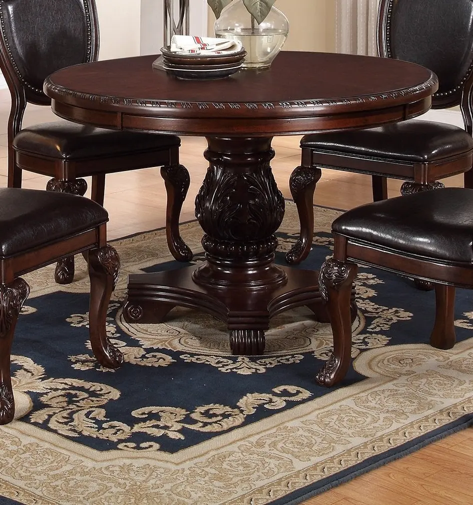 Majestic Formal Dining Room Table Brown 1Pc Pedestal Dining Table kanepe