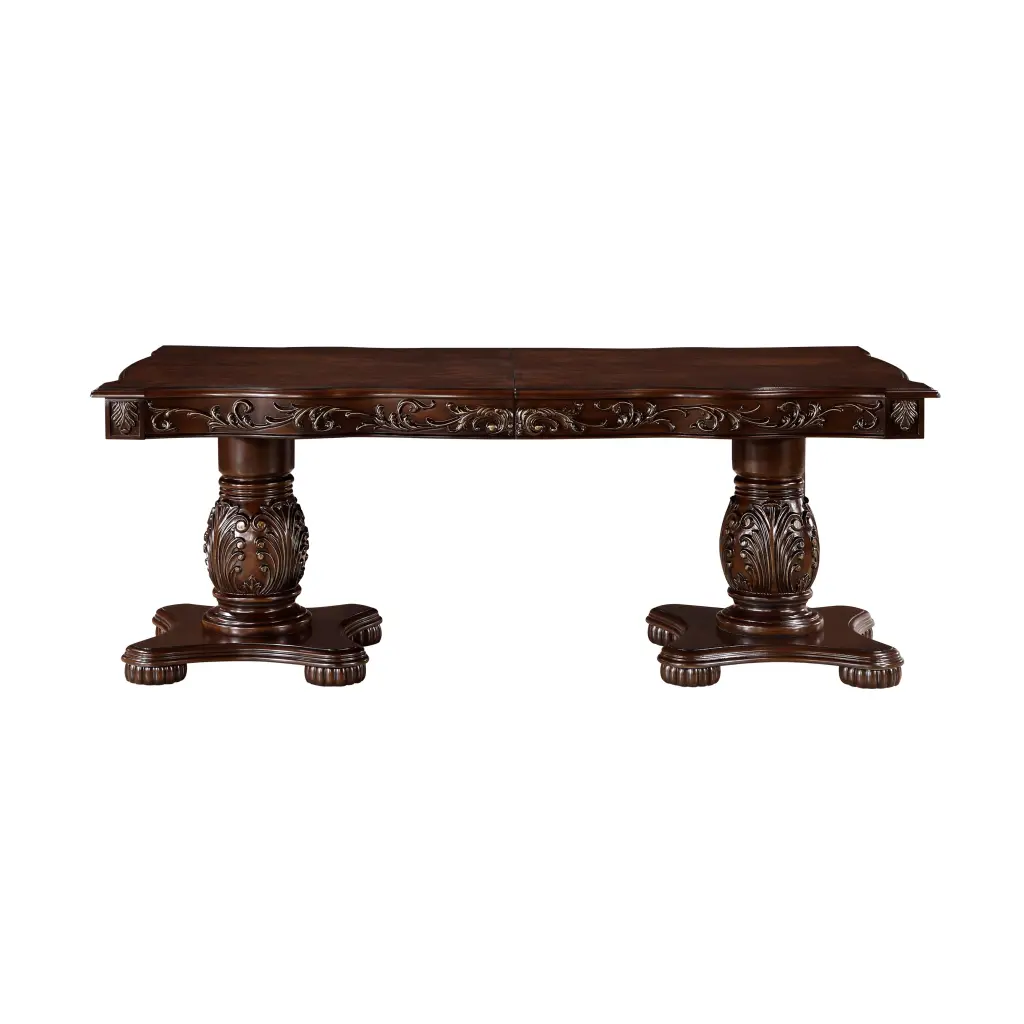 Traditional Cherry Finish Dining Table Extension Leaves kanepe