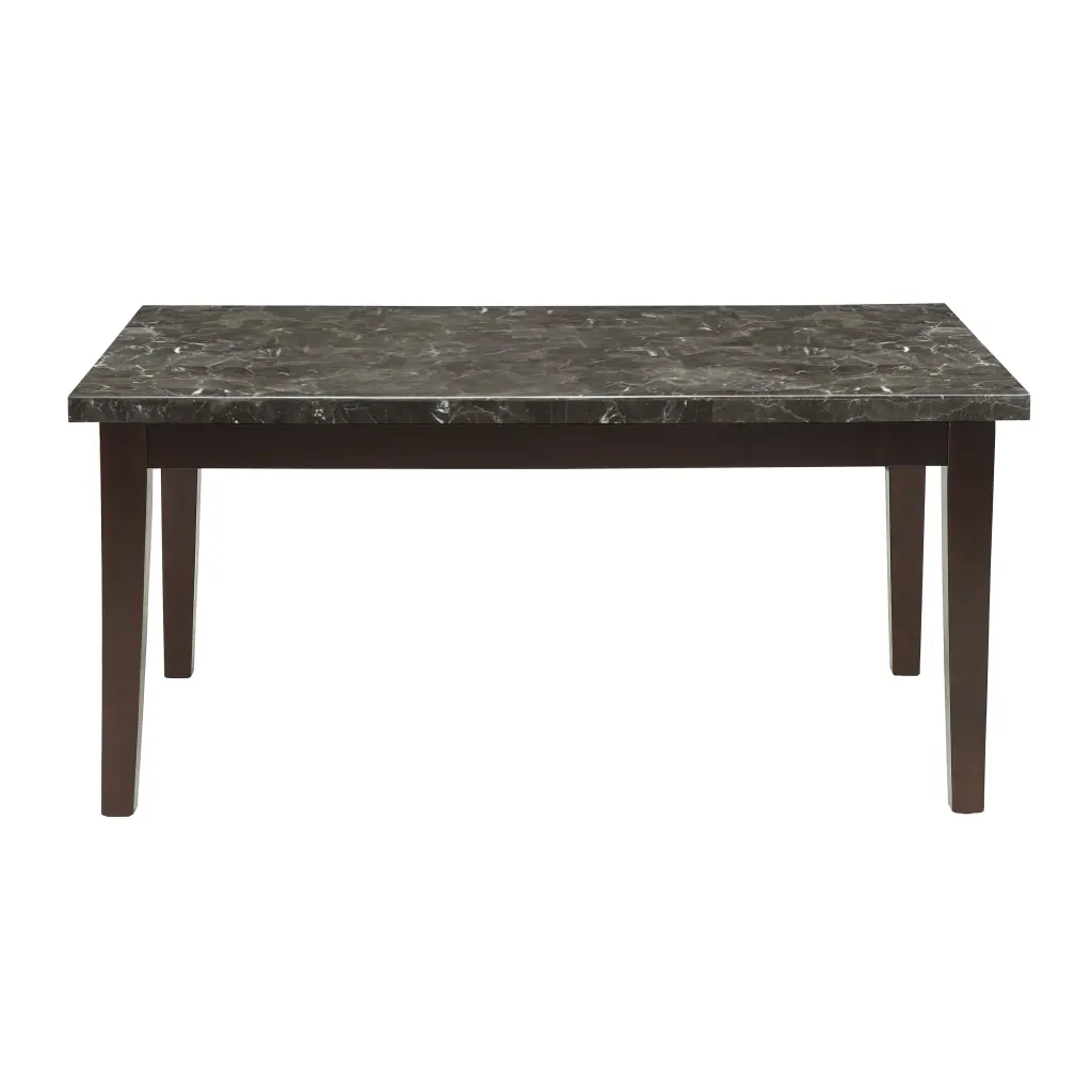 Transitional Dining Table 1Pc Espresso Finish Wood Legs Black Marble Top kanepe