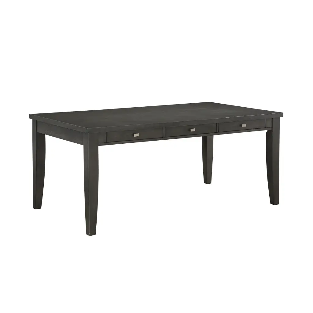 Transitional Gray Finish Dining Table 6 Storage Drawers kanepe