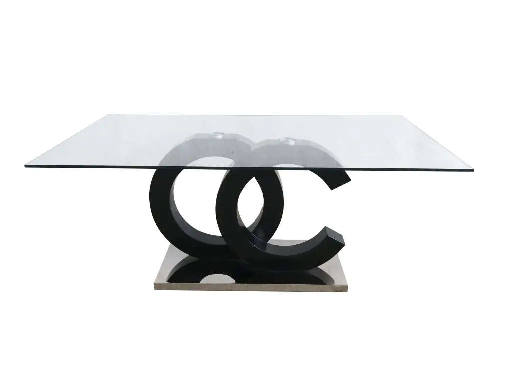 Aston Dining Table Black MDF Steel Frame luxe modern furniture