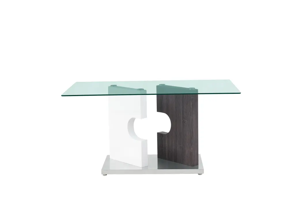 Iris Dining Table Gray Stainless Steel Frame luxe modern furniture