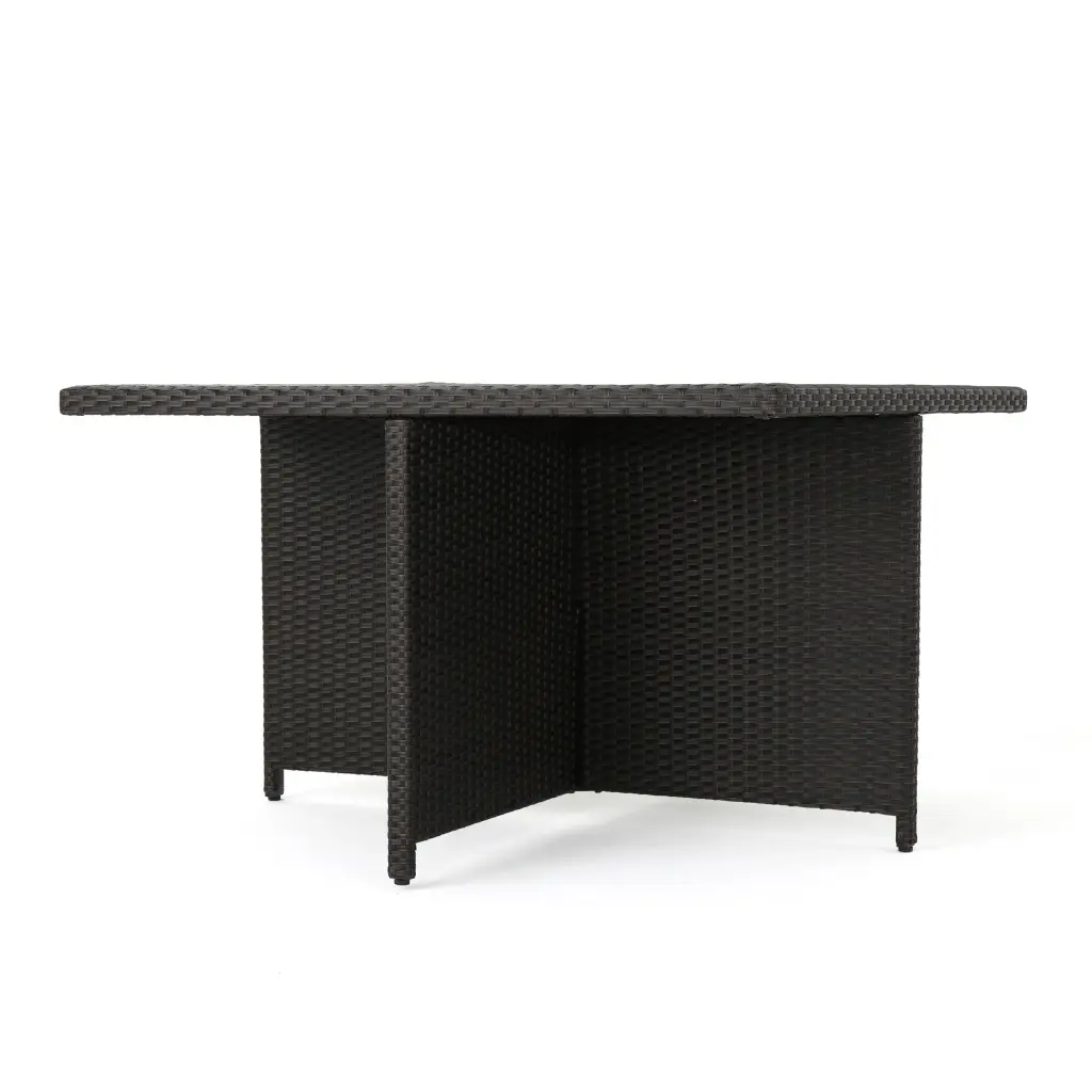 Puerta 48In Square Dining Table Dark Brown Rattan Modern Kitchen Table nh-ihave