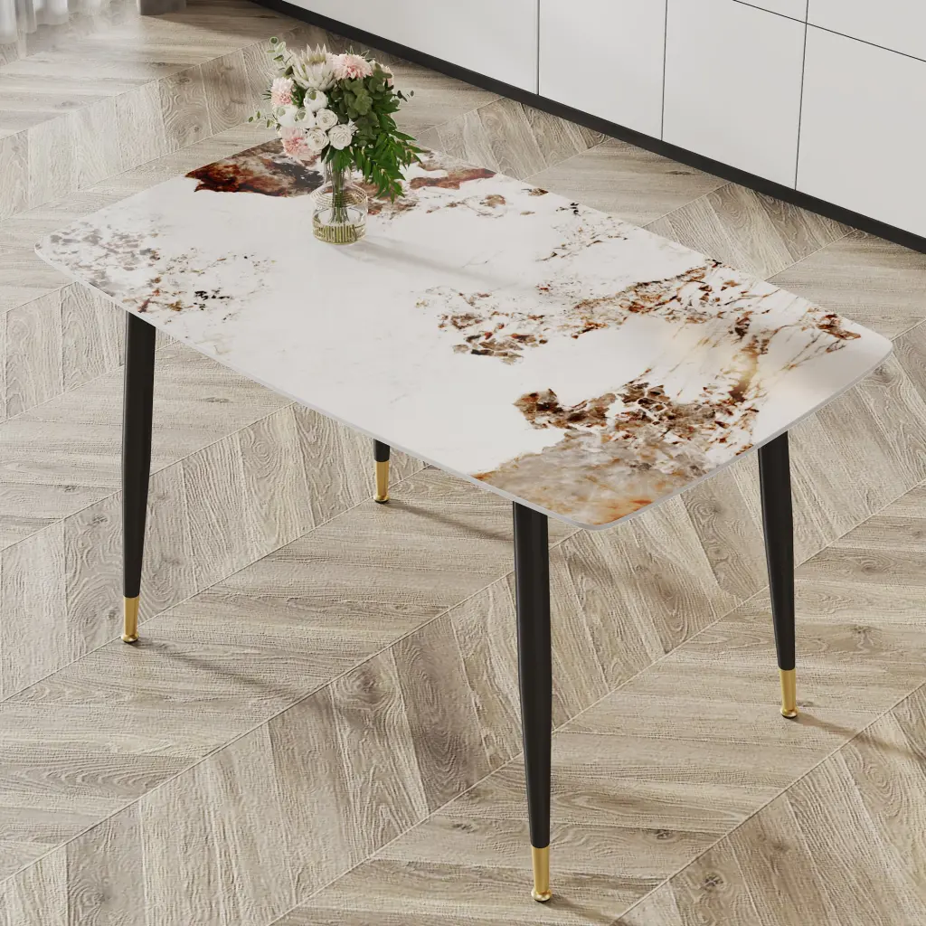 Modern Minimalist Dining Table Sintered Stone Top rnb